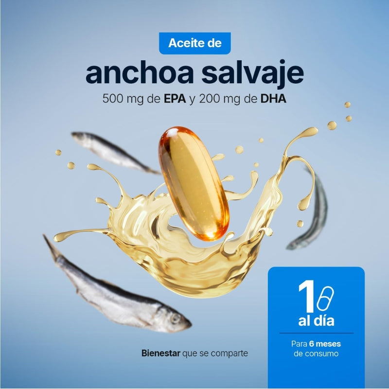 Omega 3 Platinum Aceite de Anchoa Salvaje con 180 cápsulas | B Life