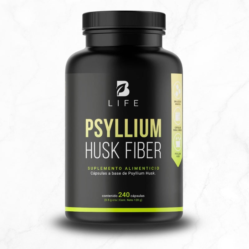 Fibra de Psyllium Husk con 240 cápsulas | B Life