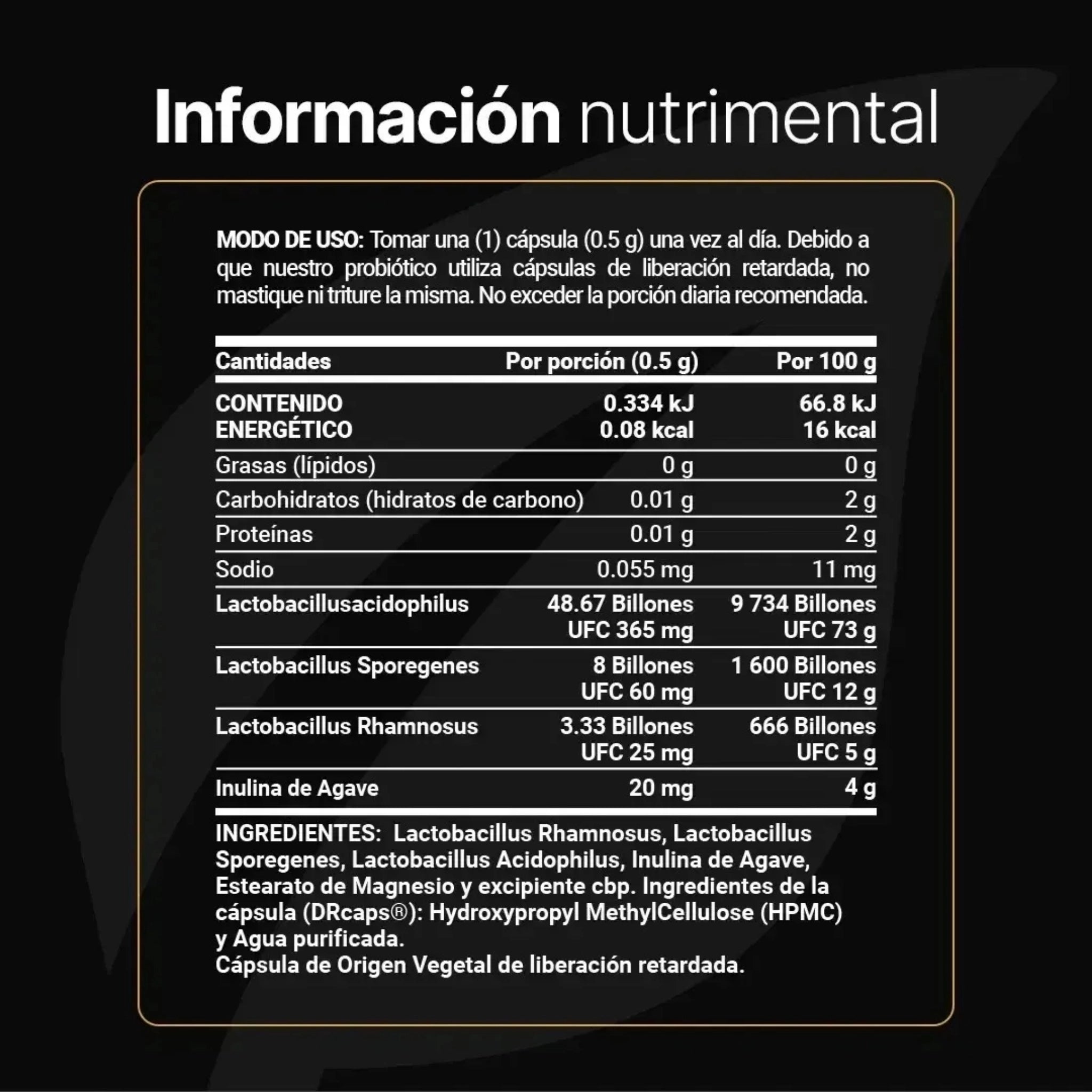 60 Billion Probiotics 120 Capsulas