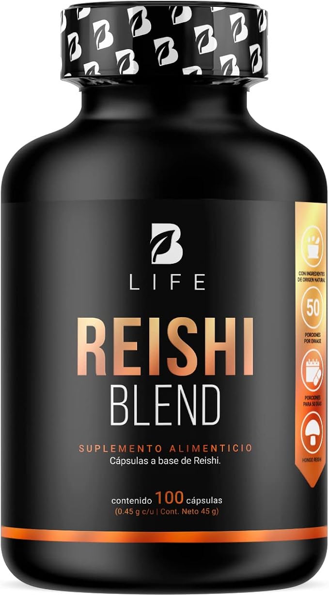 Hongo Reishi (Ganoderma) |Adaptogeno de 100 Cápsulas. Reishi Blend B Life.