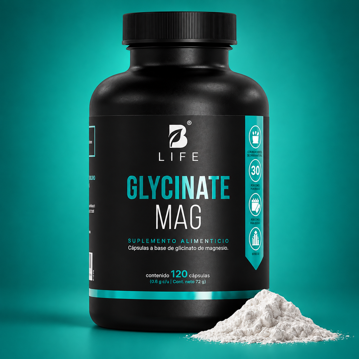 Glicinato de Magnesio Puro 120 cápsulas B Life