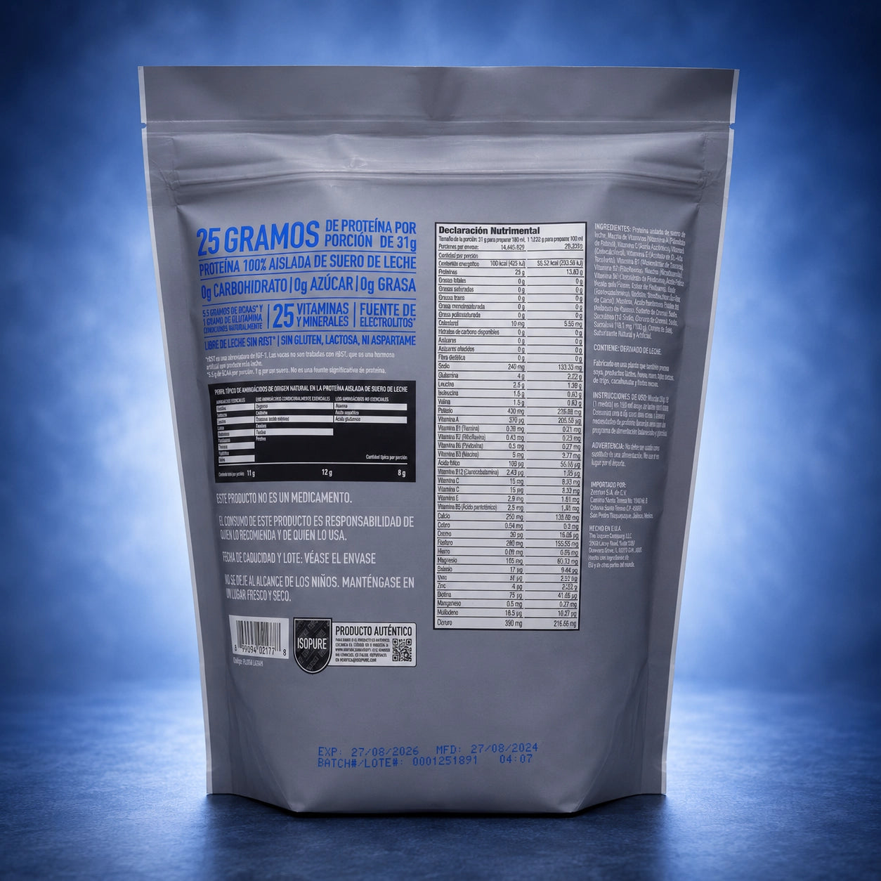 Isopure Zero Carb sabor Creamy Vanilla 1LB y 3LB