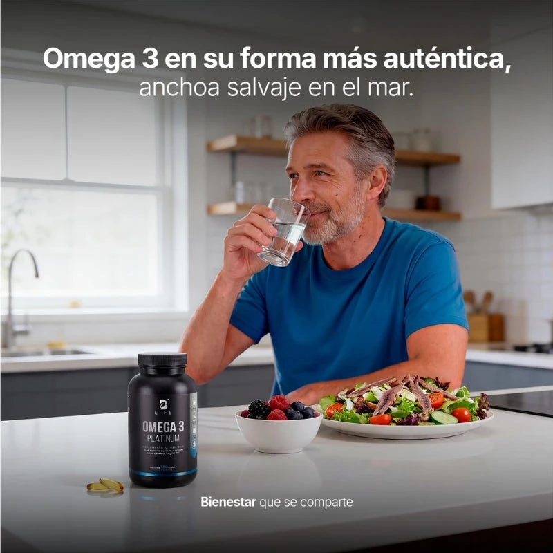 Omega 3 Platinum Aceite de Anchoa Salvaje con 180 cápsulas | B Life