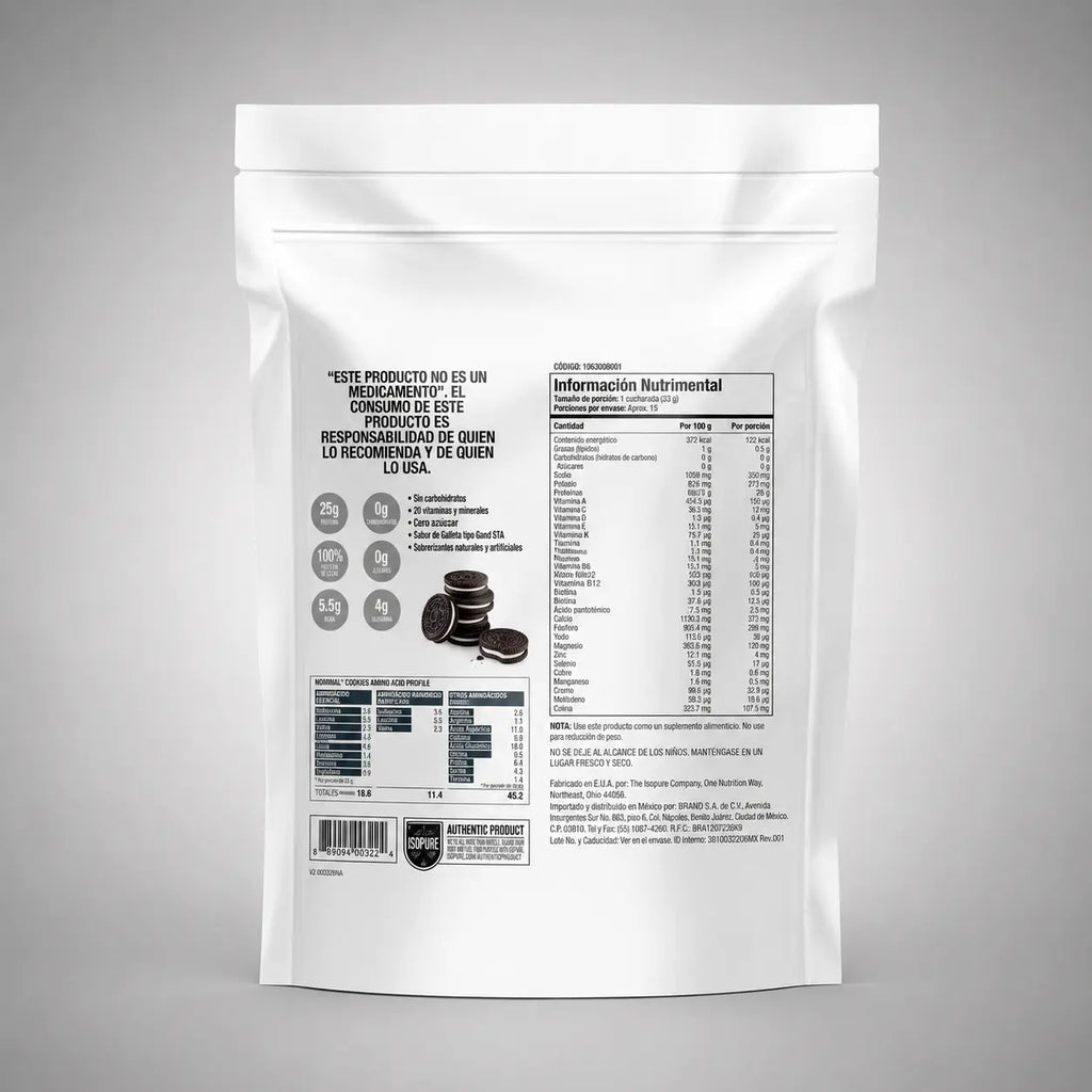 Zero Carb Proteína ISOPURE Cookies & Cream 454 g