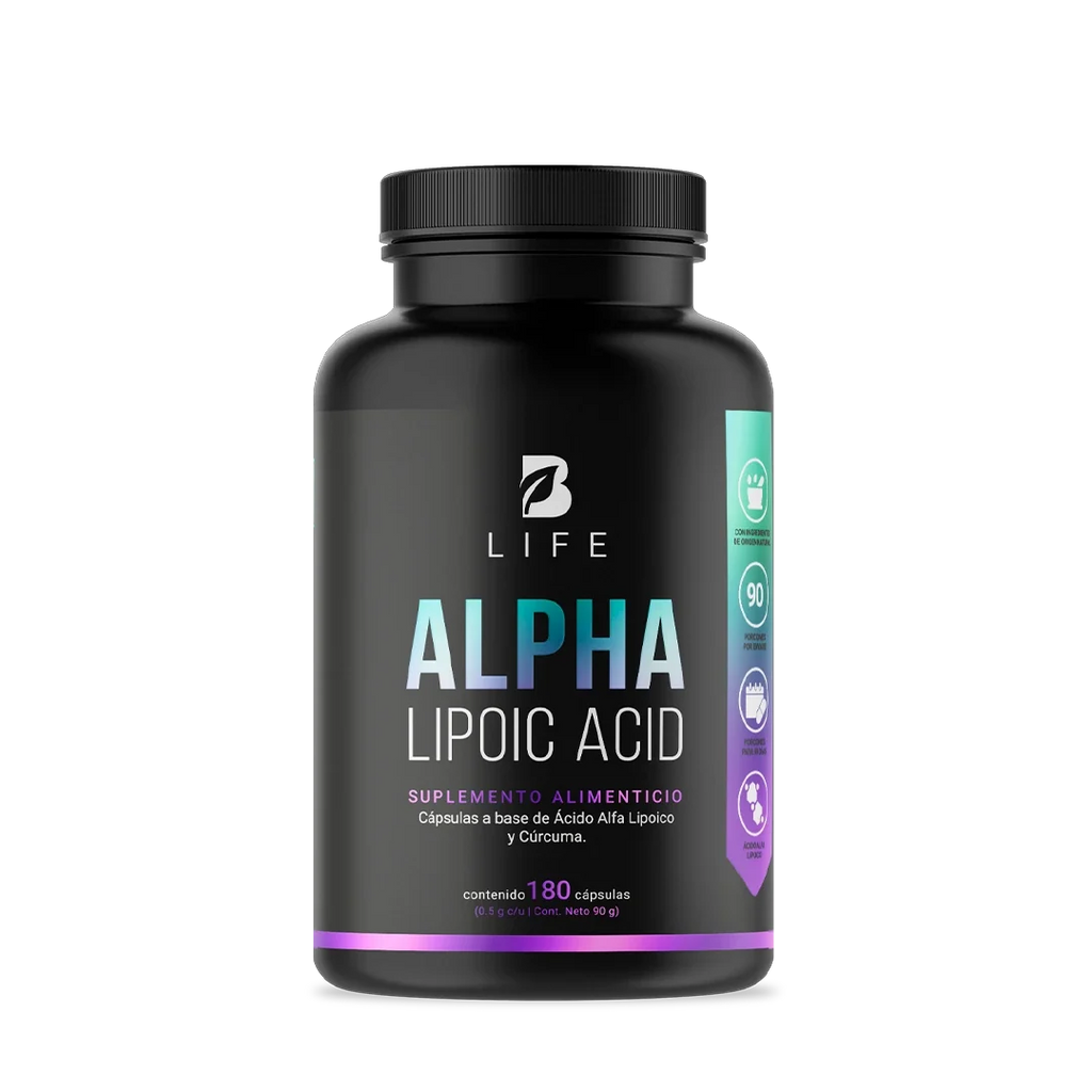 Ácido Alfa Lipoico | adicionado con Cúrcuma | 180 cápsulas