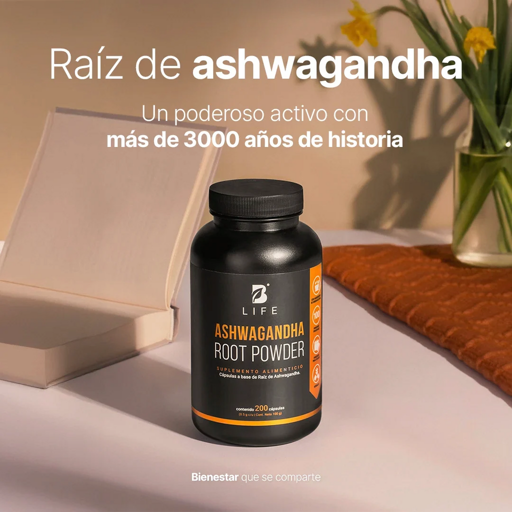 Ashwagandha Root Powder B-Life 200 Cápsulas | Bienestar, Estrés y Relajación