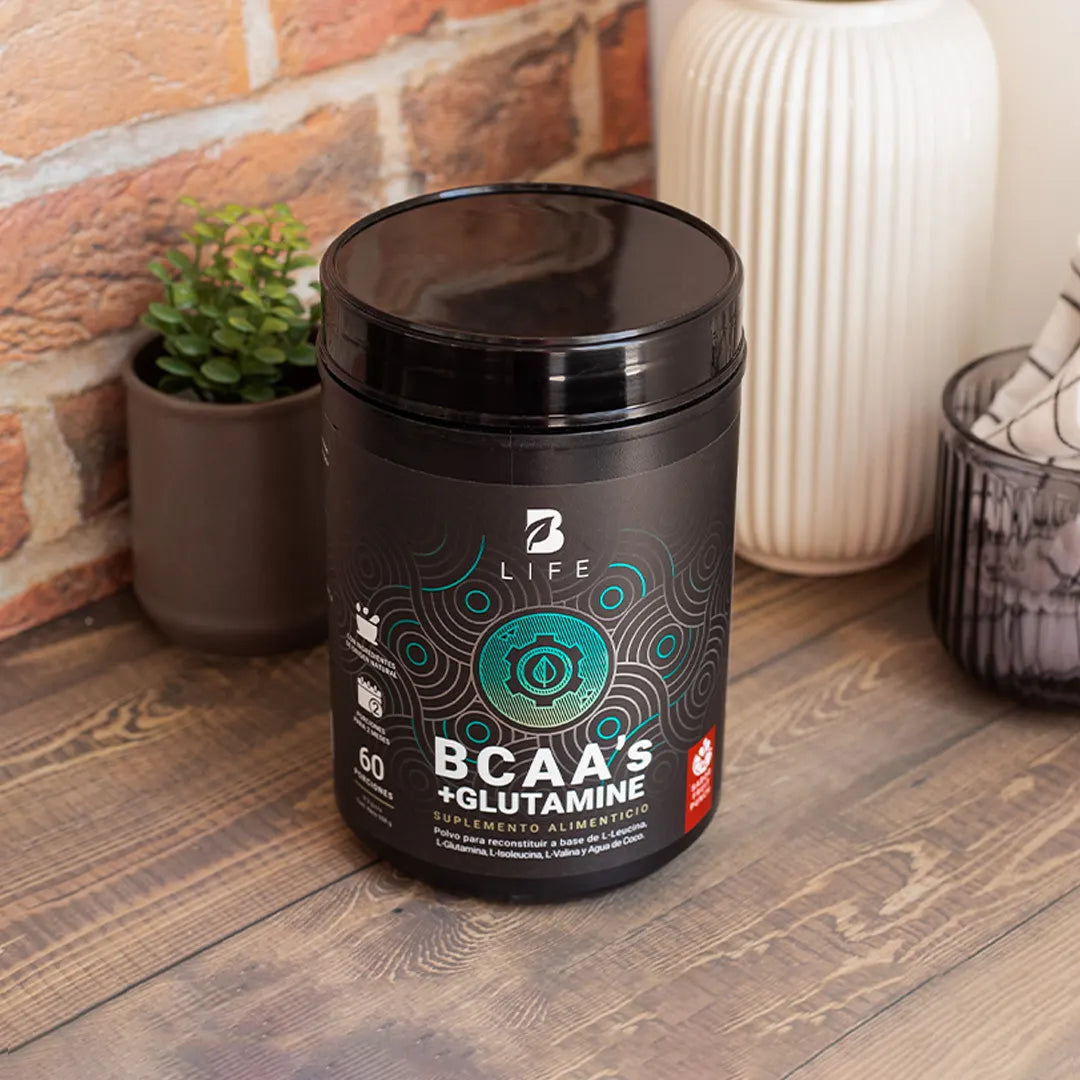 BCAAs con Glutamina en polvo | 558 gr | 60 Porciones | con Glutamina y Agua de Coco