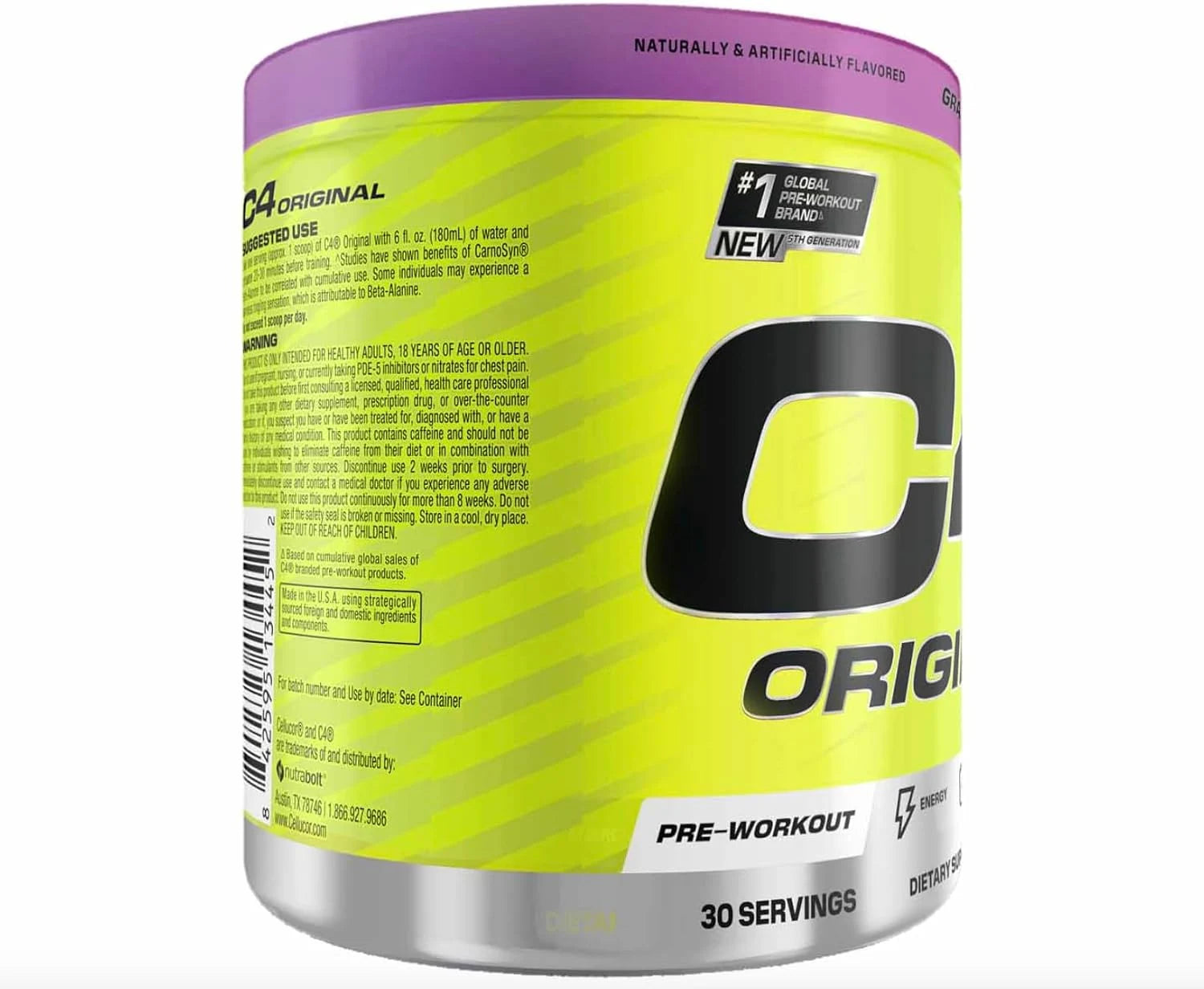 C4 Original Pre-Workout Grape | 50 Servicios | Energía, Enfoque y Rendimiento