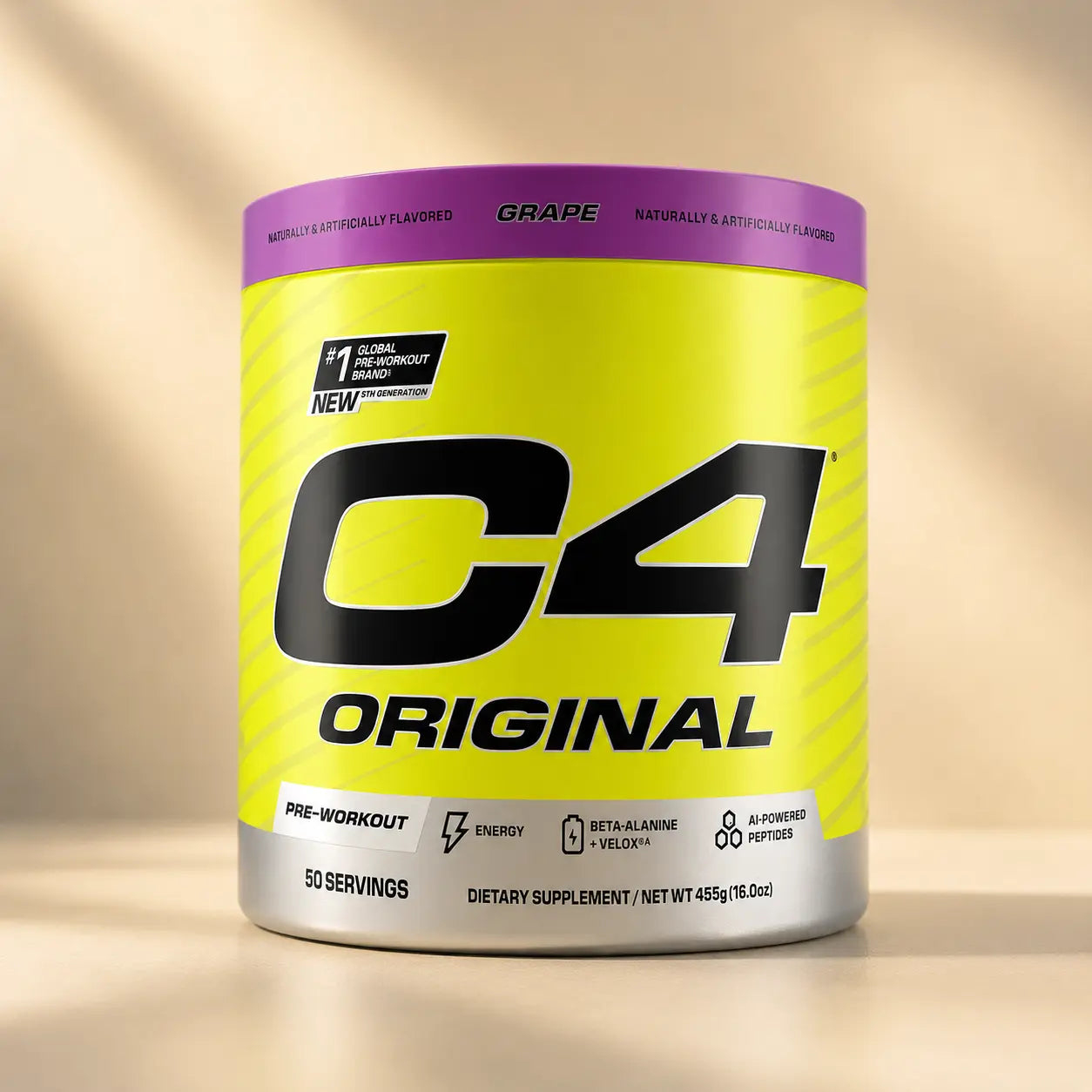 C4 Original Pre-Workout Grape | 50 Servicios | Energía, Enfoque y Rendimiento