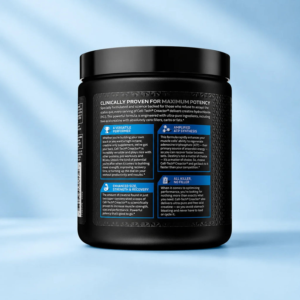 MuscleTech Cell-Tech Creactor® Creatina HCl Fruit Punch | 120 Servicios | Creatina de Alta Solubilidad