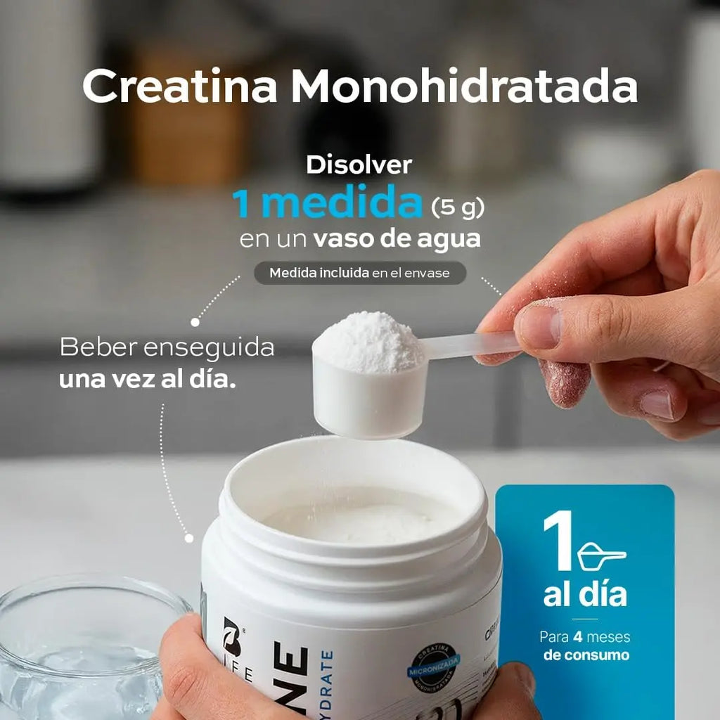 Creatina Monohidratada B Life | 120 Servicios | Alta Pureza