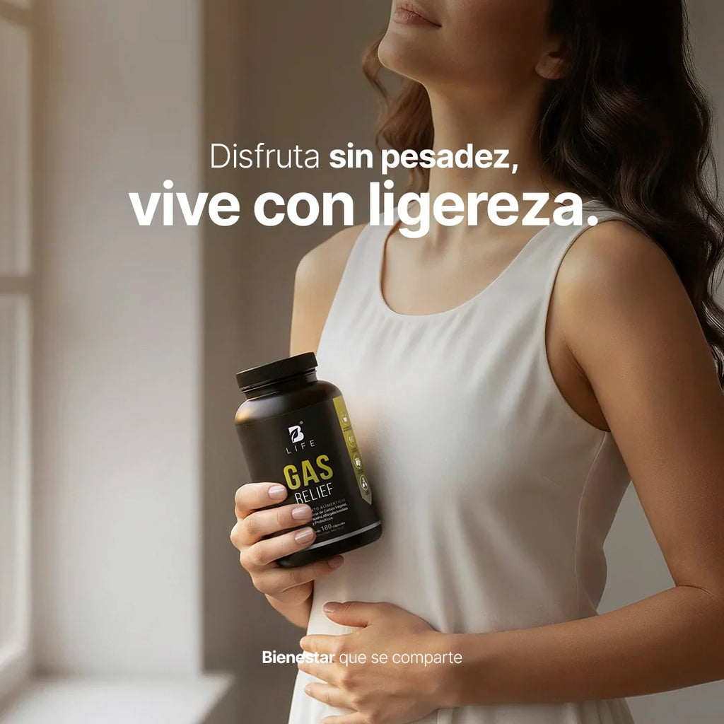 Mezcla de Carbón Vegetal, Camomila, Papaína, Alfa-Galactosidasa y Probióticos | 180 cápsulas