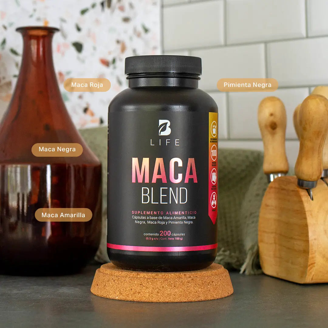 Maca Blend B-Life 200 Cápsulas | Maca Amarilla, Negra y Roja con Pimienta Negra