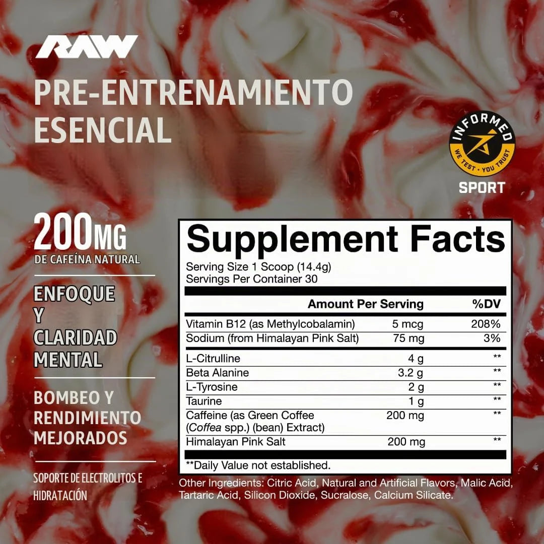 Cbum Raw Essential Preentreno 30 Serv Raspberry Creamthickle