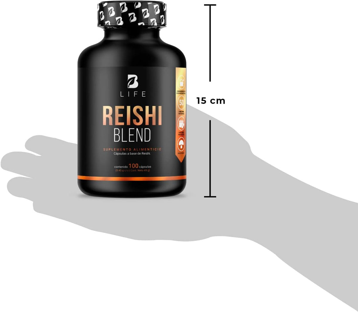 Hongo Reishi (Ganoderma) |Adaptogeno de 100 Cápsulas. Reishi Blend B Life.