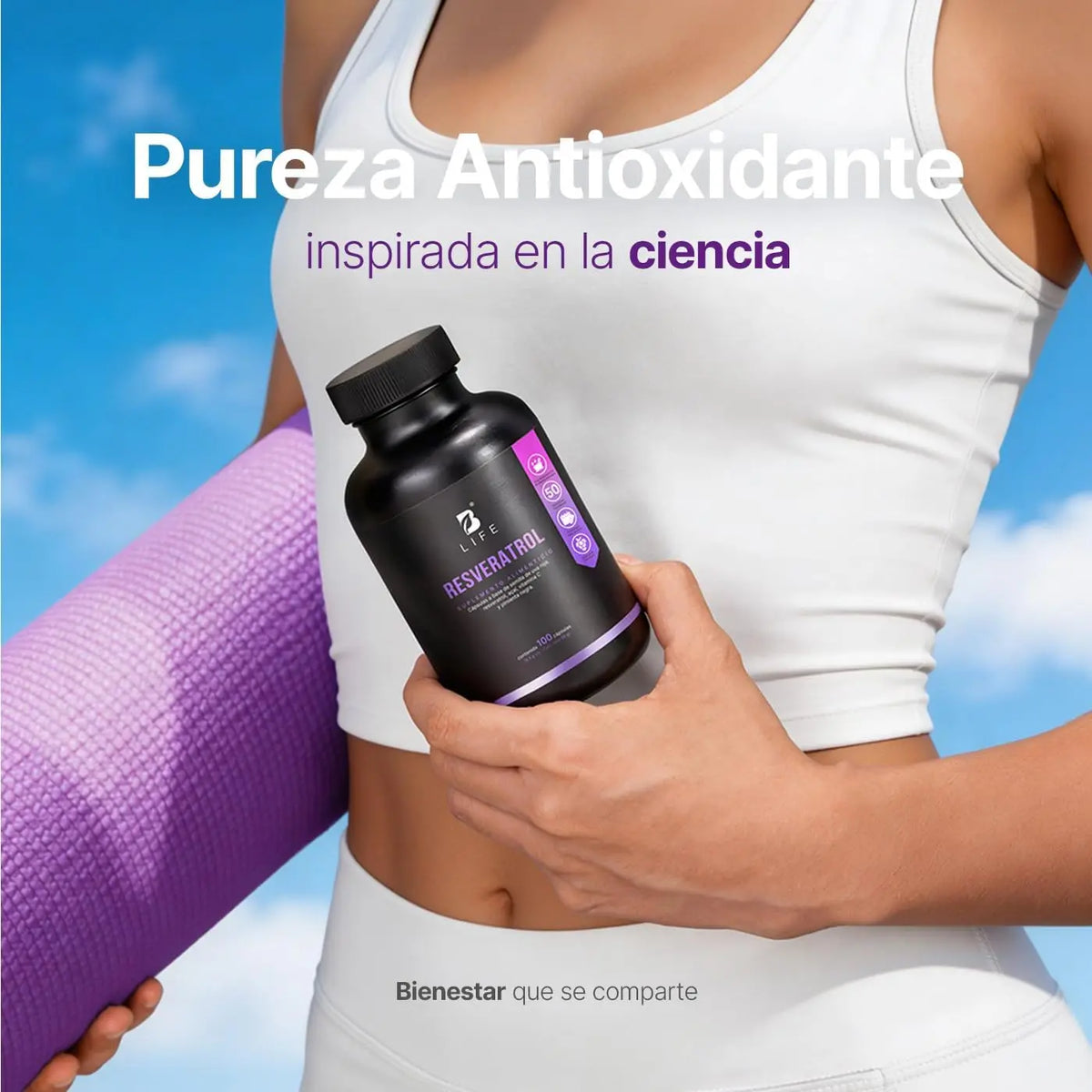Resveratrol B-Life 90 Cápsulas | Antioxidante con Semilla de Uva, Açaí y Vitamina C