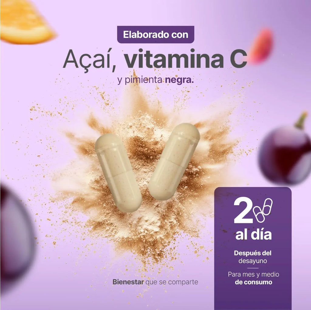 Resveratrol B-Life 90 Cápsulas | Antioxidante con Semilla de Uva, Açaí y Vitamina C