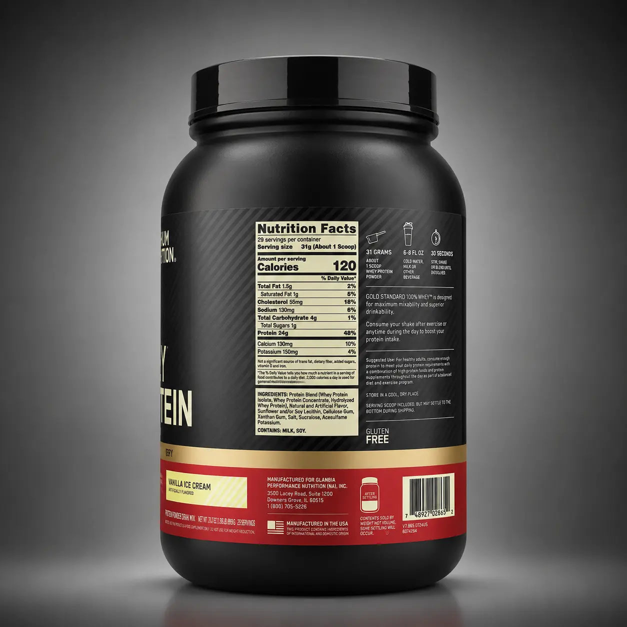 Gold Standard 100% Whey 2 lb – Vanilla Ice Cream