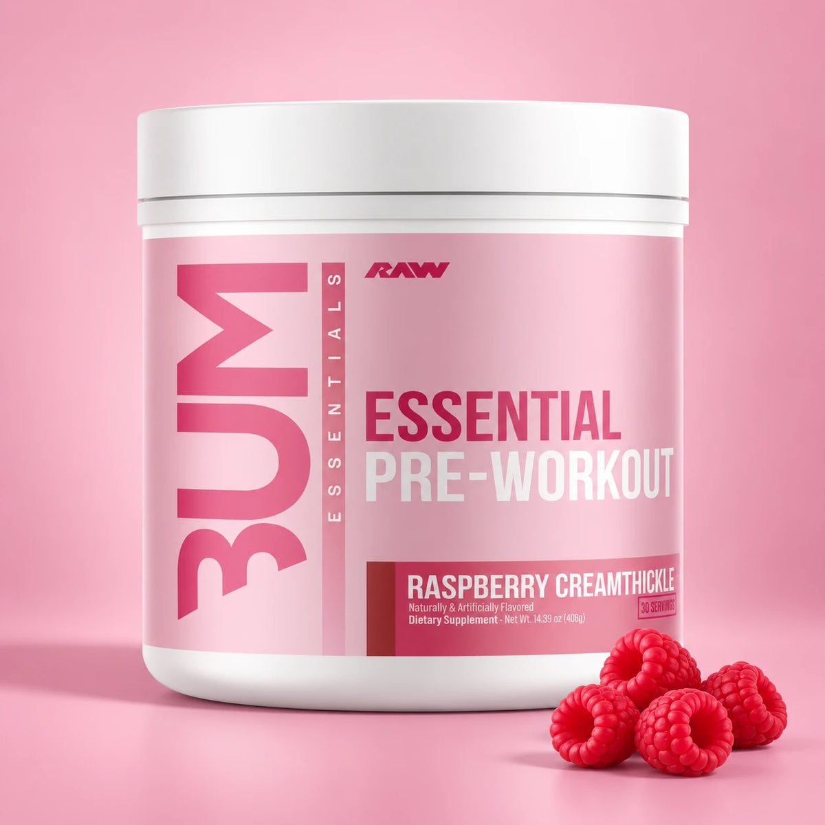 Cbum Raw Essential Preentreno 30 Serv Raspberry Creamthickle