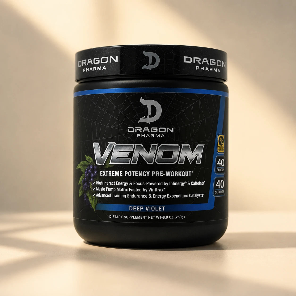 Dragon Pharma Venom Pre-Workout Deep Violet | 250 g | 40 Porciones