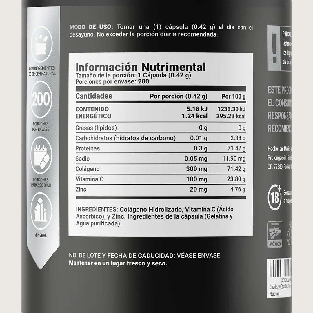 Z Blend | Zinc | Adicionado con Colágeno y Vitamina C
